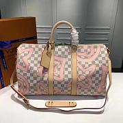 Louis Vuitton Keepall 45 Damier Azur Canvas Pink - 2