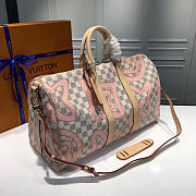 Louis Vuitton Keepall 45 Damier Azur Canvas Pink - 3