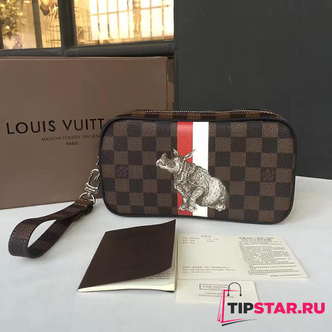  louis vuitton pochette CohotBag  volga damier ebene red&white - 1