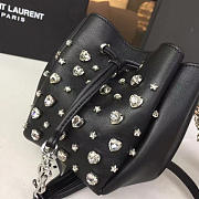 YSL Bucket Bag Black Silver - 2