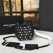 YSL Bucket Bag Black Silver - 4