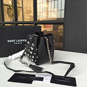 YSL Bucket Bag Black Silver - 5