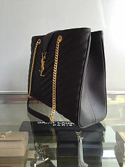 YSL Classic Shopper Grained Calfskin Gold Black - 5