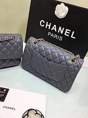 Chanel Lambskin Leather Flap Bag Gold/Silver Grey 25cm - 3
