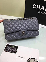Chanel Lambskin Leather Flap Bag Gold/Silver Grey 25cm - 5
