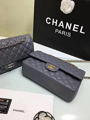 Chanel Lambskin Leather Flap Bag Gold/Silver Grey 25cm - 6