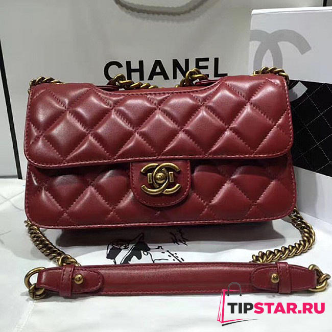 Chanel Quilted Calfskin Perfect Edge Bag Red Gold A14041 VS09015 - 1