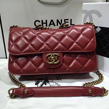 Chanel Quilted Calfskin Perfect Edge Bag Red Gold A14041 VS09015