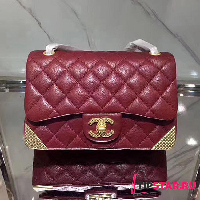 Chanel Quilted Calfskin Small Flap Bag Burgundy A98256 VS06927 - 1