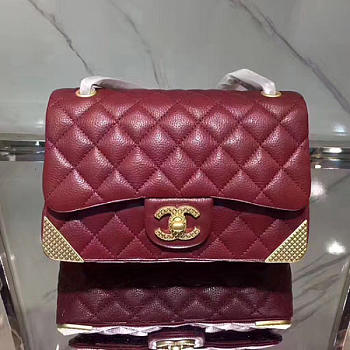 Chanel Quilted Calfskin Small Flap Bag Burgundy A98256 VS06927