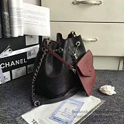 Chanel Perforated Drawstring Bucket Bag Black A93596 VS08910 - 4