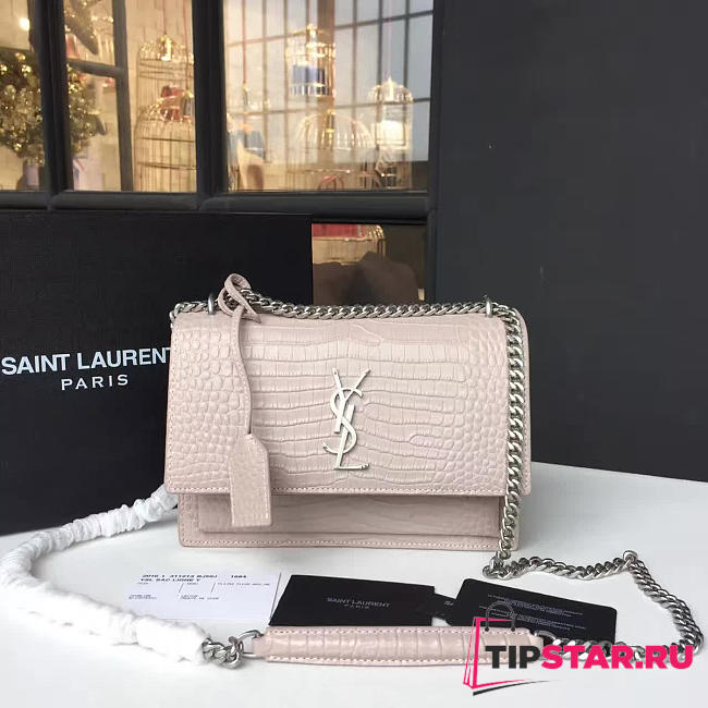 YSL Sunset Monogram Medium Crocodile Embossed Shiny 4727 - 1