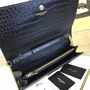 YSL Monogram Kate Crocodile Embossed Shiny Leather 4764 - 6