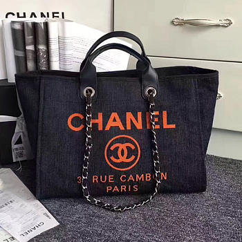 Chanel Shopping Bag Dark Blue A68046 VS04495