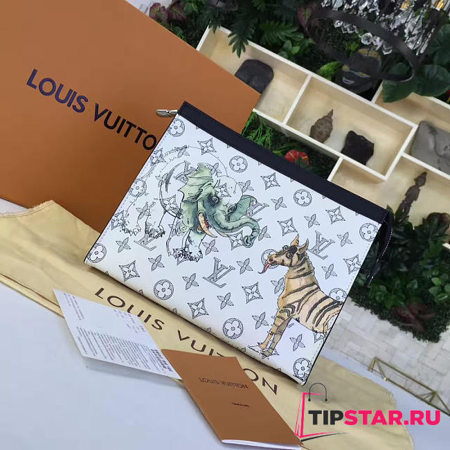 LV pochette volga monogram upside down canvas zebra 3613 - 1