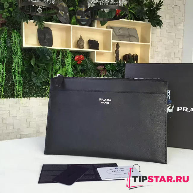 PRADA Leather Clutch Bag 4183 - 1