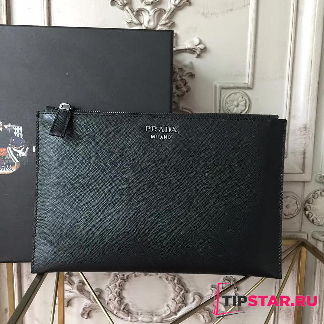 PRADA Leather Clutch Bag 4194 - 1