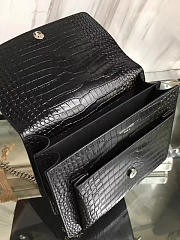 YSL Medium Sunset Bag In Shiny Crocodile-Embossed Leather 4851 - 4