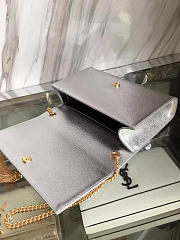 YSL Kate Chain Wallet With Tassel In Crinkled Metallic Leather 5055 - 4
