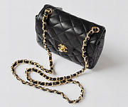 Chanel Lambskin Leather Flap Bag With Gold Hardware Black  - 2