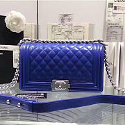 Chanel Quilted Lambskin Medium Boy Bag Blue A67086 VS03157 - 1