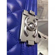 Chanel Quilted Lambskin Medium Boy Bag Blue A67086 VS03157 - 4