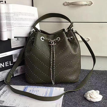 Chanel Calfskin Bucket Bag Green A93598 VS08204