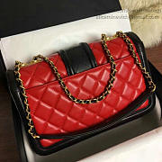 Chanel Quilted Lambskin Gold-Tone Metal Flap Bag Red And Black A91365 VS01992 - 3