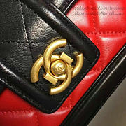 Chanel Quilted Lambskin Gold-Tone Metal Flap Bag Red And Black A91365 VS01992 - 4