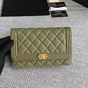CHANEL Caviar Woc Chain Boy Bag Wallet Green A80287 VS07114 - 4