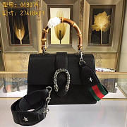 GUCCI Dionysus Medium Top Handbag (Black Leather) - 2