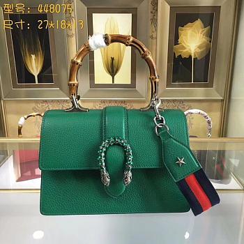 GUCCI Dionysus Medium Top Handbag (Rose Green Leather)