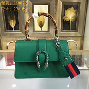 GUCCI Dionysus Medium Top Handbag (Rose Green Leather) - 2