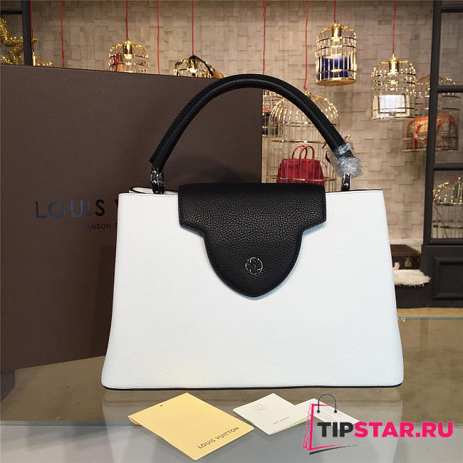 LV Capucines leather MM black/white 3469 36cm - 1