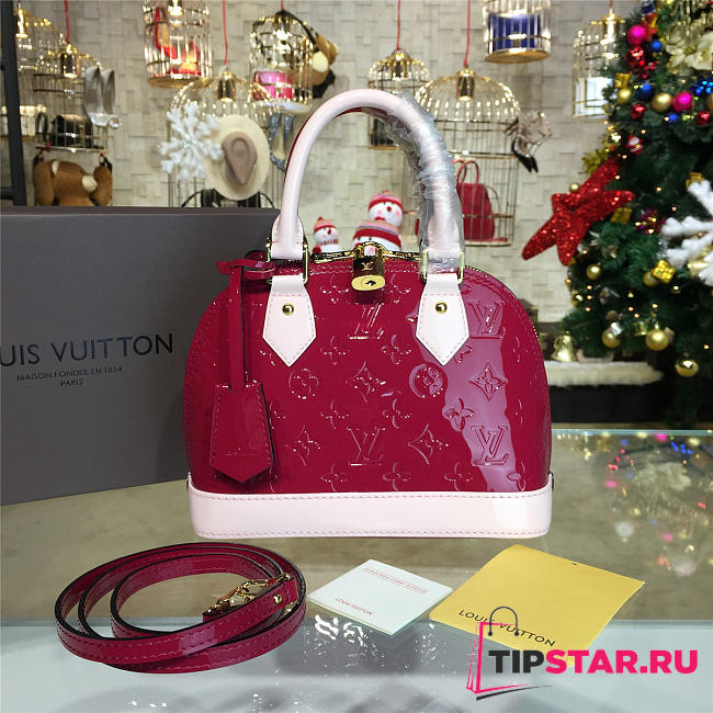 LV alma bb hornskin red monogram vernis leather 3557 - 1