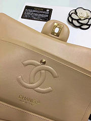 Chanel Lambskin Leather Flap Bag Gold/Silver Beige 25cm - 6