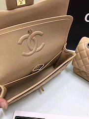 Chanel Lambskin Leather Flap Bag Gold/Silver Beige 25cm - 5