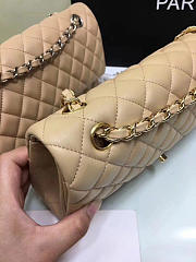 Chanel Lambskin Leather Flap Bag Gold/Silver Beige 25cm - 4