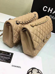 Chanel Lambskin Leather Flap Bag Gold/Silver Beige 25cm - 2
