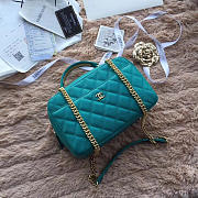Chanel Bowling Bag Jersey & Gold-Tone Metal A69924 Green - 1