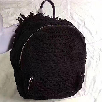 Chanel crochet braid cayo coco backpack black a93681 vs01035