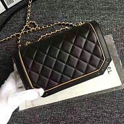 Chanel Lambskin And Calfskin Flap Bag Black A91836 VS07673 - 6