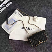 Chanel Lambskin And Calfskin Flap Bag Black A91836 VS07673 - 2