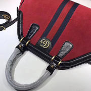 GUCCI Re(belle) Suede Medium Top Handbag (red) ‎516459  - 4