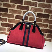 GUCCI Re(belle) Suede Medium Top Handbag (red) ‎516459  - 3