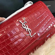 YSL Sunset Chain Wallet In Crocodile Embossed Shiny Leather 4860 - 2