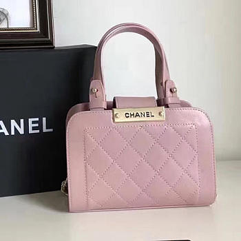CHANEL Small Label Click Leather Shopping Bag (Pink) A93731 VS09584