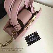 CHANEL Small Label Click Leather Shopping Bag (Pink) A93731 VS09584 - 4