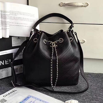 Chanel Calfskin Bucket Bag Balck A93597 VS09161