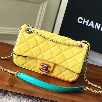 Chanel Yellow Multicolor Small Flap Bag A150301 VS01201
